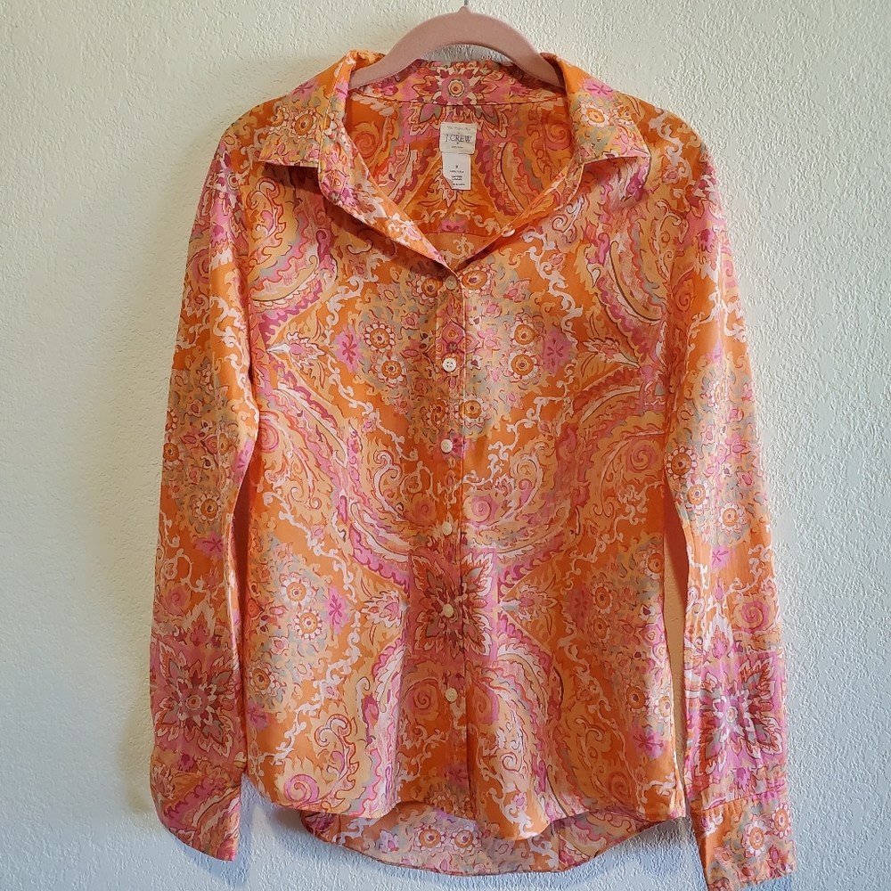 J. Crew Long Sleeved Button Down Shirt Size Small